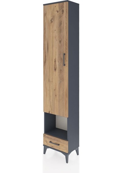 Arges Dolap 5 Raflı Tek Çekmeceli Tek Kapaklı 44X30X221 Antrasit-Çam modelleri