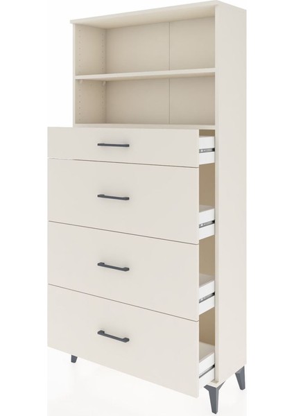 Arges Dolap 2 Raflı 4 Çekmeceli 88X30X182 Aytaşı-Aytaşı fırsatları