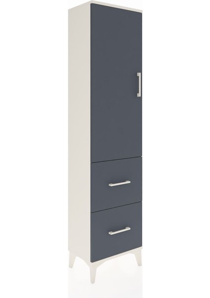 Arges Dolap 4 Raflı 2 Çekmeceli Tek Kapaklı 44X30X182 Aytaşı-Antrasit fiyatları