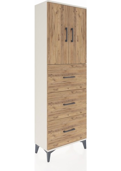 Arges Dolap 3 Raflı 3 Çekmeceli 2 Kapaklı 60X30X182 Aytaşı-Çam fiyatları
