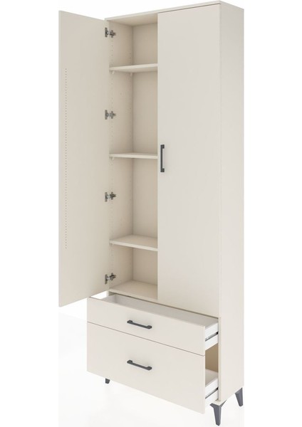 Arges Dolap 4 Raflı 2 Çekmeceli 2 Kapaklı 88X30X243 Aytaşı-Aytaşı fırsatları