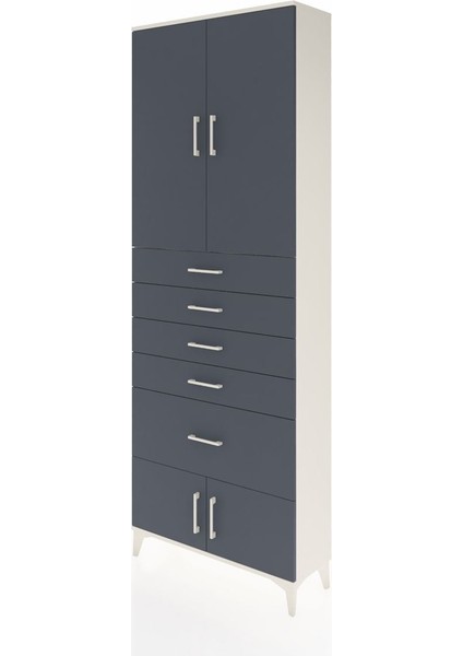 Arges Dolap 2 Raflı 5 Çekmeceli 4 Kapaklı 88X30X243 Aytaşı-Antrasit modelleri
