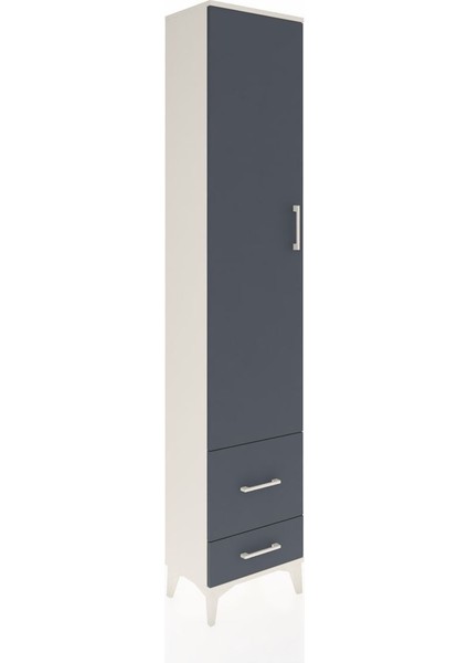 Arges Dolap 4 Raflı 2 Çekmeceli Tek Kapaklı 44X30X221 Aytaşı-Antrasit fiyatları