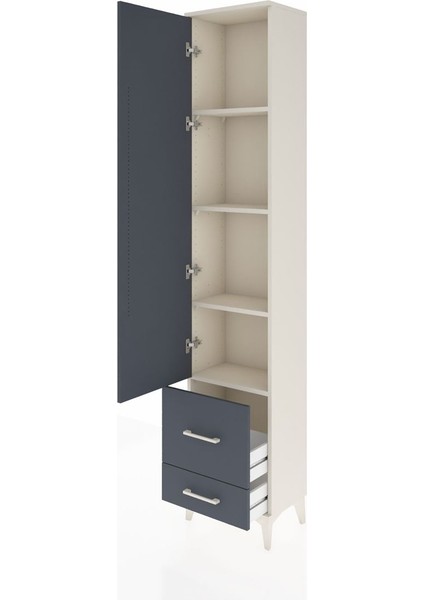 Arges Dolap 4 Raflı 2 Çekmeceli Tek Kapaklı 44X30X221 Aytaşı-Antrasit fırsatları
