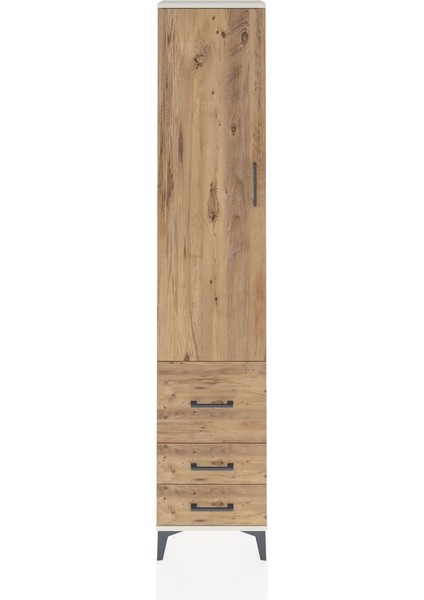 Arges Dolap 4 Raflı 3 Çekmeceli Tek Kapaklı 44X30X221 Aytaşı-Çam