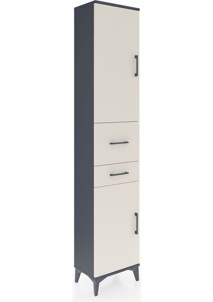 Arges Dolap 4 Raflı 2 Çekmeceli 2 Kapaklı 44X30X221 Antrasit-Aytaşı fiyatları
