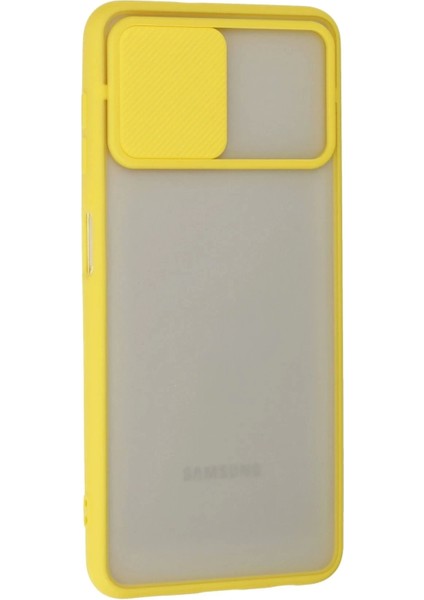 Bfs Samsung Galaxy A22 Kılıf Palm Buzlu Kamera Sürgülü Silikon - Sarı fiyatları