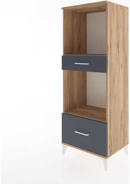 Hyperion Dolap 2 Raflı 2 Çekmeceli 60X44X163 Çam-Antrasit modelleri