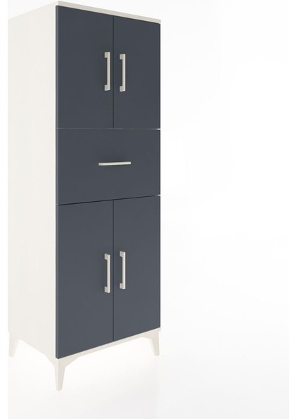 Hyperion Dolap 3 Raflı Tek Çekmeceli 4 Kapaklı 60X44X163 Aytaşı-Antrasit fiyatları