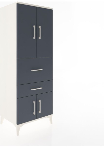 Hyperion Dolap 3 Raflı 2 Çekmeceli 4 Kapaklı 60X44X163 Aytaşı-Antrasit fiyatları