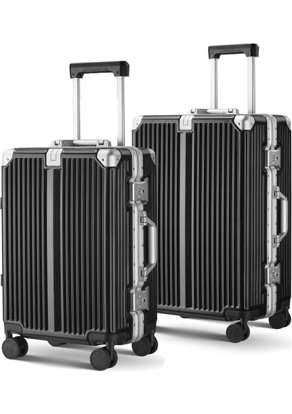 Joya Pc Policarbon 2'li Valiz Seti (Kabin ve Orta) Siyah