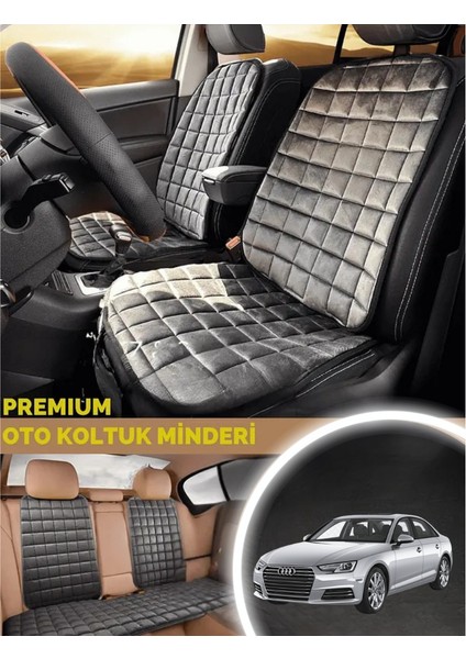 Audi A4 Minder Ortopedik Cepli Araç ve Kılıf Seti–tam Uyumlu,antrasit Renk,konforlu Tasarım