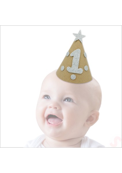 1 Yaş Figürlü Kraft Karton Yıldızlı Külah Şapka fiyatları