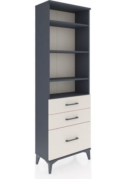Arges Dolap 4 Raflı 3 Çekmeceli 60X30X182 Antrasit-Aytaşı fiyatları