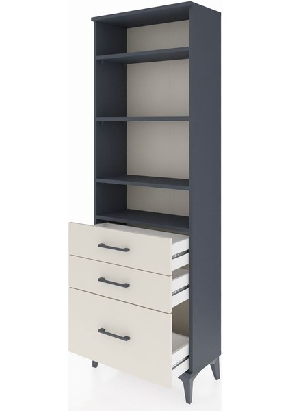 Arges Dolap 4 Raflı 3 Çekmeceli 60X30X182 Antrasit-Aytaşı fırsatları