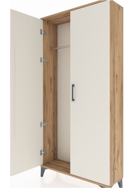 Arges Dolap 2 Kapaklı Tek Askılı 88X30X182 Çam-Aytaşı indirimleri