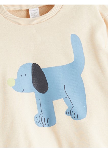 Yeni Sezon Bisiklet Yaka Erkek Bebek Sweatshirt ve Pantolon 2'li modelleri