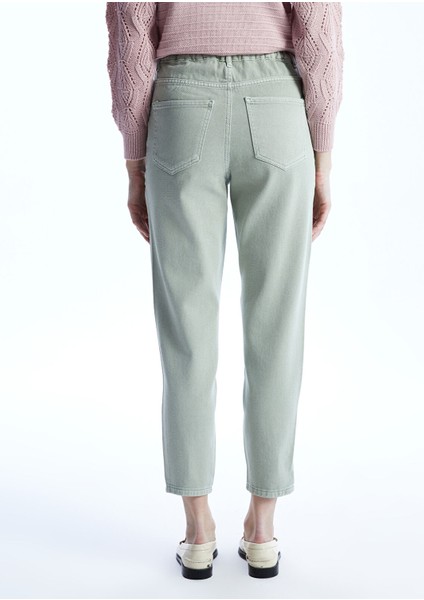 Yeni Sezon Beli Lastikli Slouchy Fit Kadın Jean Pantolon fırsatları