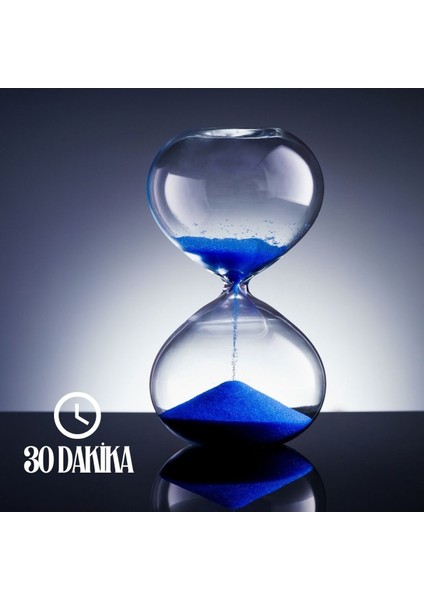 30 Dakika Mavi Cam Kum Saati ( Yarım Saatlik Kum Saati)
