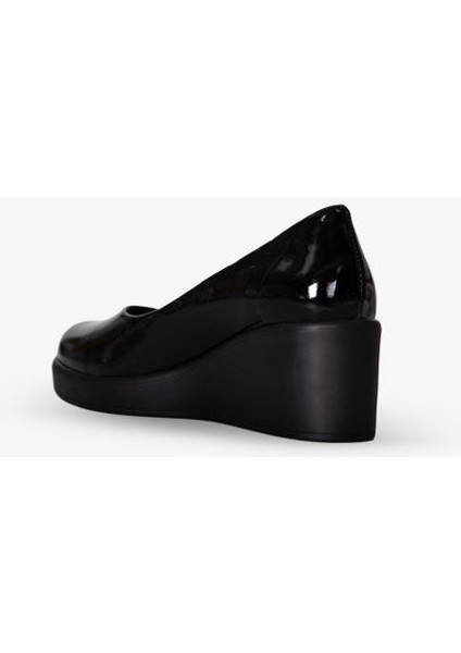 215651114-1 Kadın Topuklu Ayakkabı Siyah Deri Rugan indirimleri