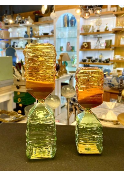 Yeşil Amber 2'li Kum Saati/dekor