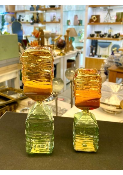 Yeşil Amber 2'li Kum Saati/dekor fiyatları