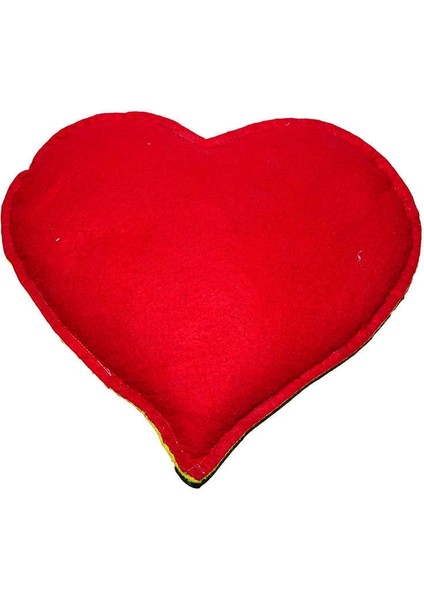 Kalp Desenli Doğal Kaya Tuzu Yastığı Sarı - Kırmızı 2-3 kg