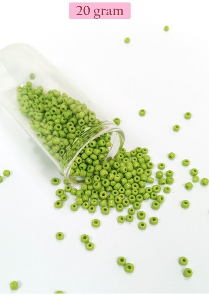 Dökme Cam Kum Boncuk (8/0) 3 mm - 20 Gram - Ihlamur Yeşili - BNC164