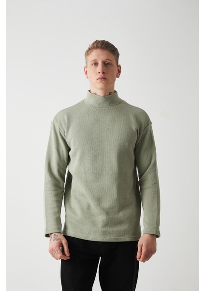 R-5849 Boğazlı Düz Örme Kazak Sweat fiyatları