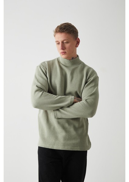 R-5849 Boğazlı Düz Örme Kazak Sweat modelleri