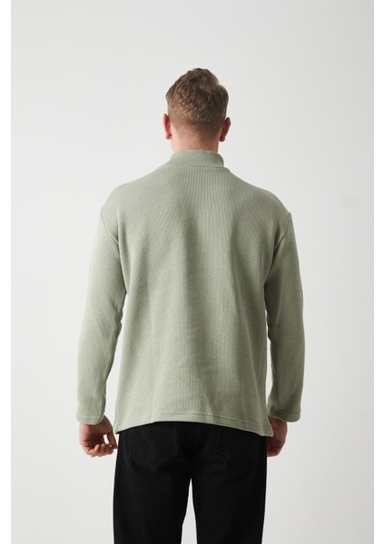 R-5849 Boğazlı Düz Örme Kazak Sweat indirimleri