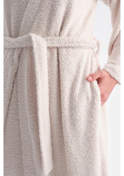 Uzun Kollu Şönil Örme Sabahlık