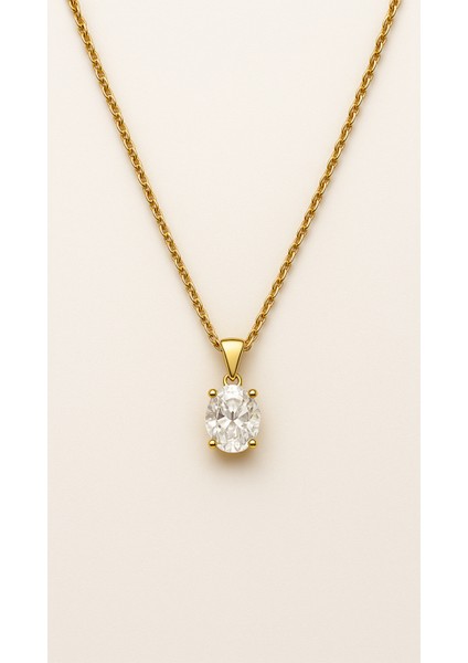 14 Ayar Altın Tektaşlı Zincir Kolye modelleri