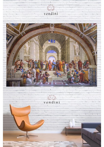 Atina Okulu Tablosu Duvar Örtüsü Duvar Halısı Wall Tapestry