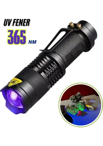 UV-102 365 Nm Uv El Feneri | Doğal Taş, Leke, Oje Kurutma Ultraviyole Fener