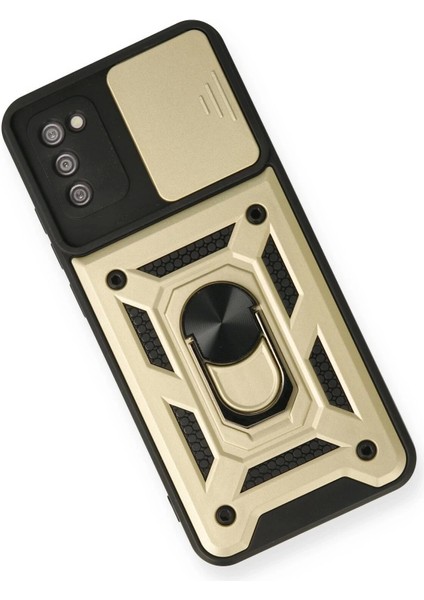 Bfs Samsung Galaxy A03S Kılıf Pars Lens Yüzüklü Silikon - Gold modelleri