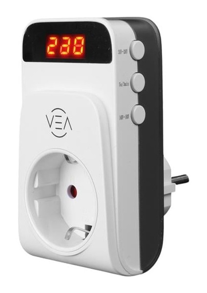 Vea VE-25530 15A 3520W Tekli Dijital Göstergeli Akım Korumalı Priz Aşırı Yüksek Gerilim