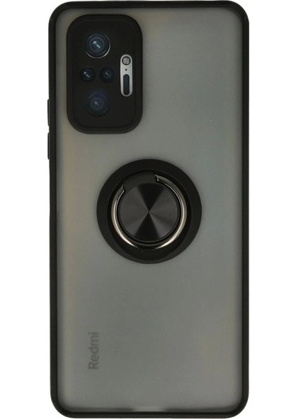 Bfs Xiaomi Redmi Note 10 Pro Kılıf Montreal Yüzüklü Silikon Kapak - Siyah
