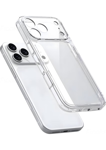 iPhone 17 Pro Max Kılıf Renksiz Şeffaf Kamerası Full Korumalı Yumuşak Darbe Emici Ince Esnek Silikon Kapak