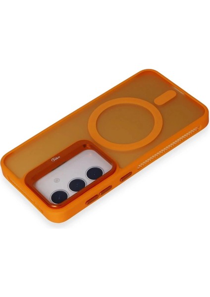 Bfs Samsung Galaxy S24 Flet Lens Magsafe Kapak - Turuncu modelleri