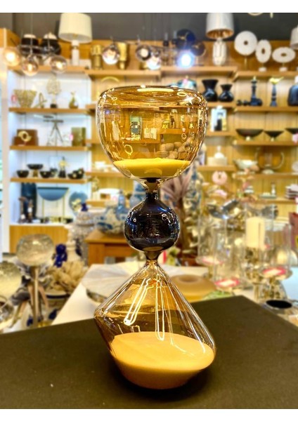 Amber Siyah Kum Saati/dekor