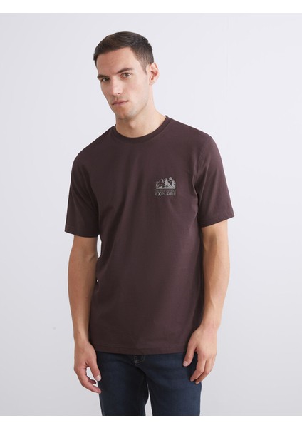 Yeni Sezon Bisiklet Yaka Baskılı Penye Erkek Tişört