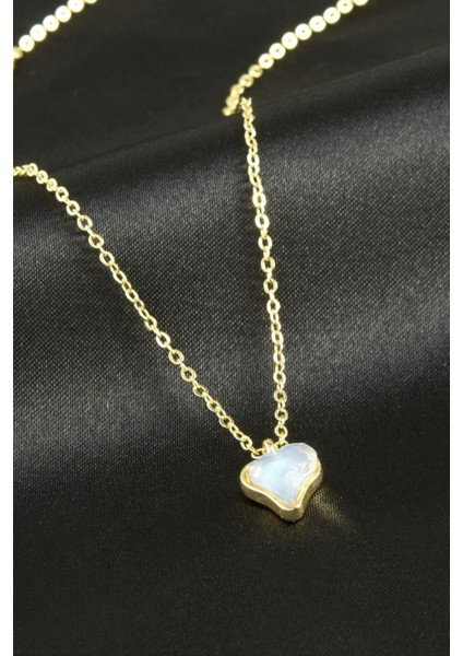 Ds-Derin Kalp Cam Kolye-Sarı