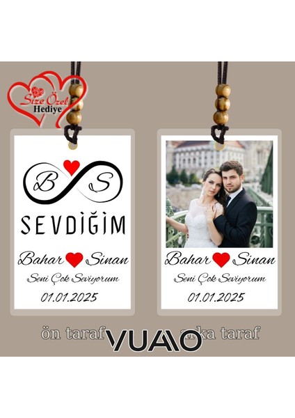 Kişiye Özel Isimli, Fotoğraflı ve Sözlü Araba Süsü - Araba Dikiz Aynası Süsü - Size Özel Hediye modelleri