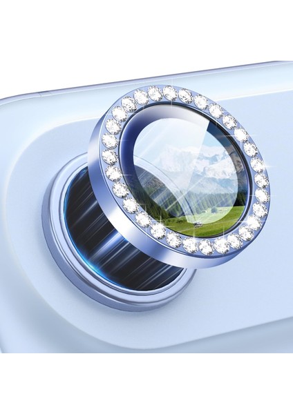 iPhone 17 Air Kılıf Parlak Taşlı Kamera Koruma Renkli Lens Koruyucu Temperli Cam