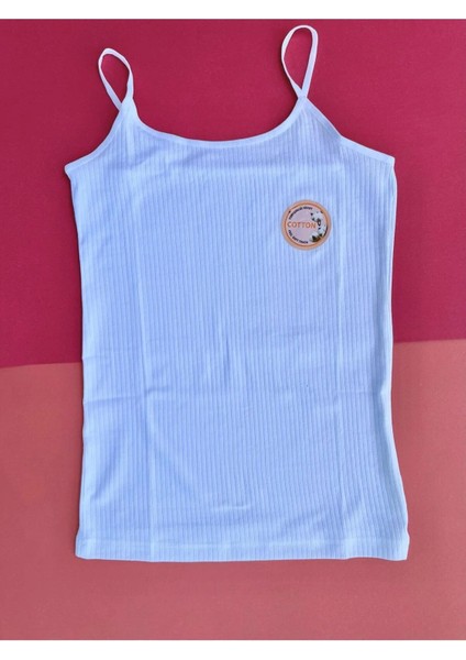 Kadın Atlet- Bluz Pamuklu, Likralı Fitilli 4 Adet Ip Askılı Atlet Yeşil, Gri, Pembe,beyaz (Kota) fırsatları