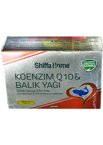 Shiffa Home Koenzim Q10 &amp; Balık Yağı Yumuşak Jel 1340 Mg x 30 Kapsül fiyatları