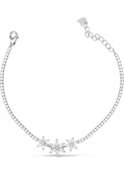 925 Ayar Gümüş Çiçekli Su Yolu Kadın Gümüş Bileklik modelleri