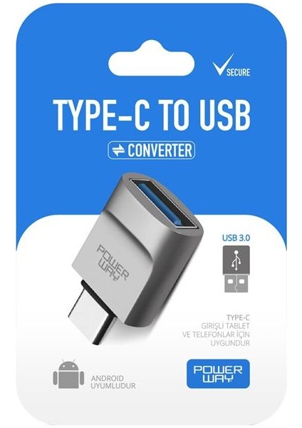 Powerway Type-C To Usb-A 3.0 Dişi Otg Çevirici Adaptör fiyatları