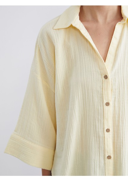 Yeni Sezon Dokulu Oversize Kadın Gömlek modelleri